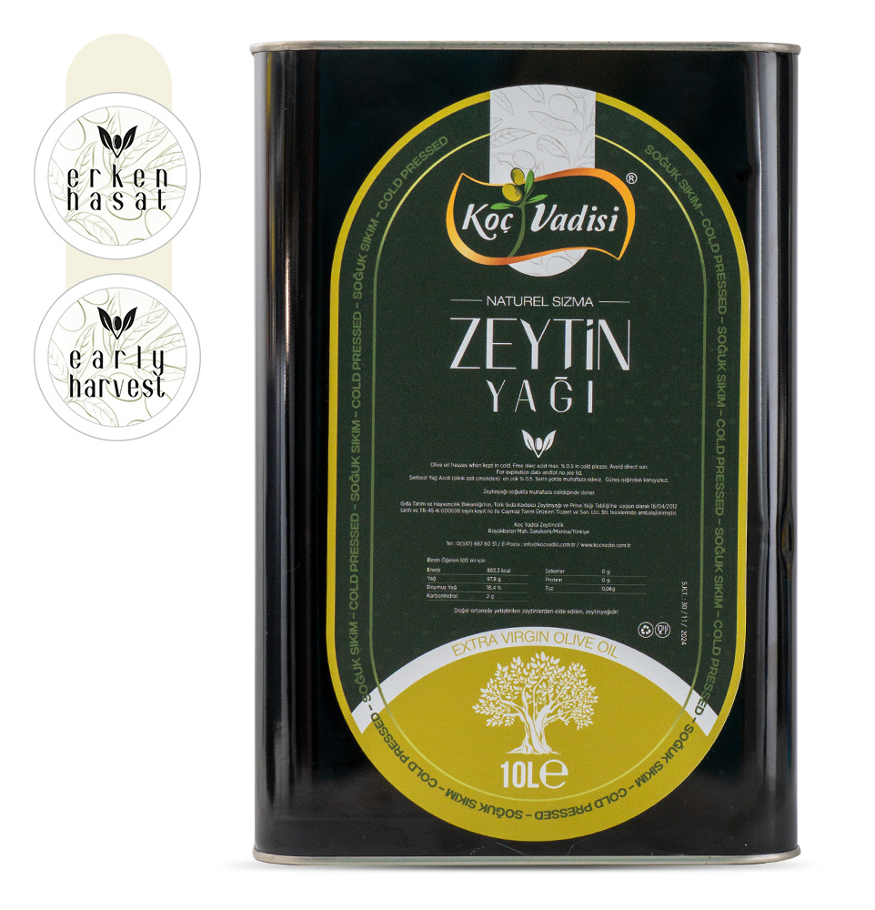 Koç Vadisi Premium Soğuk Sıkım Erken Hasat Sızma Zeytinyağı 10LT