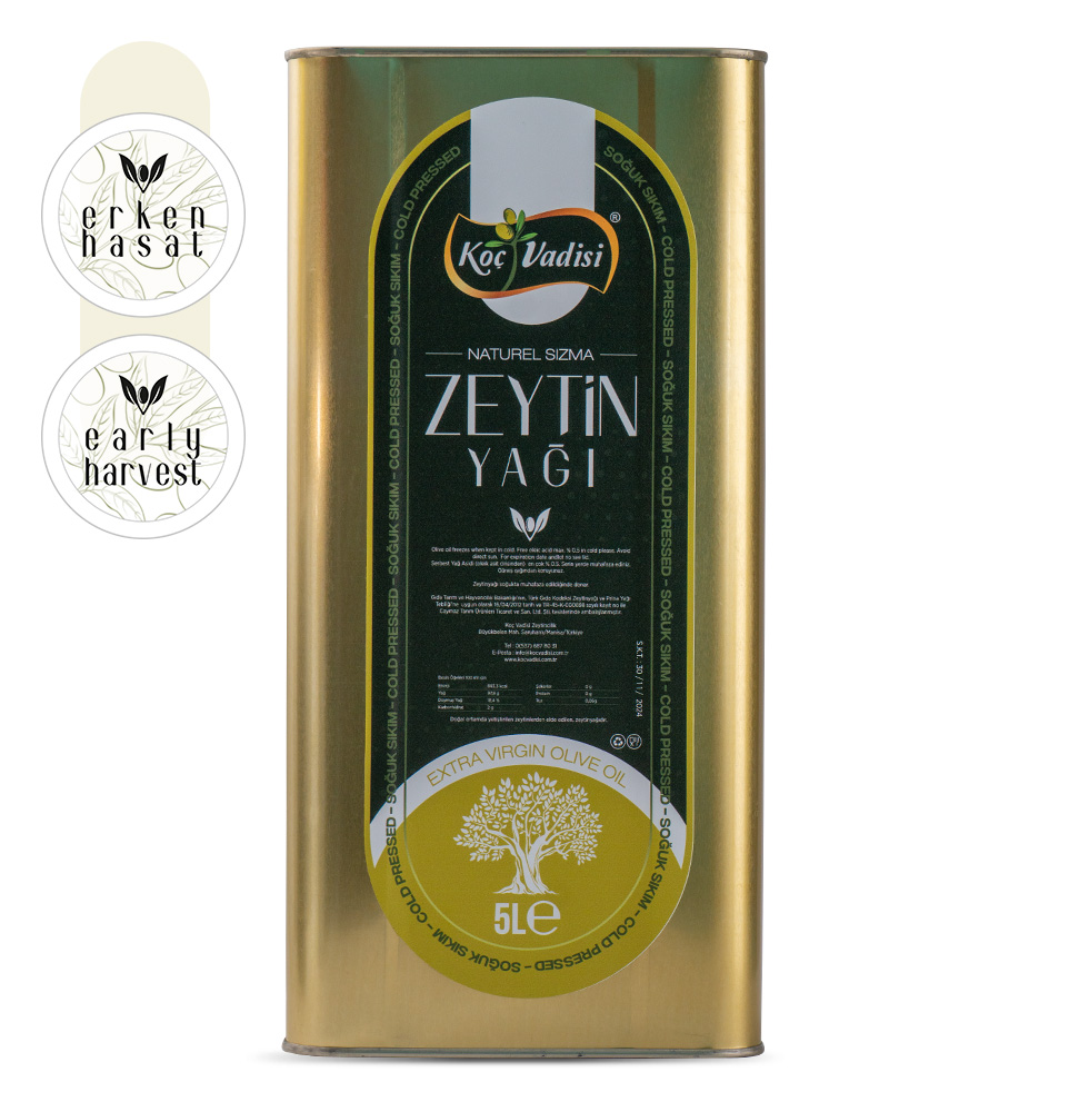 Koç Vadisi Premium Soğuk Sıkım Erken Hasat Sızma Zeytinyağı 5LT